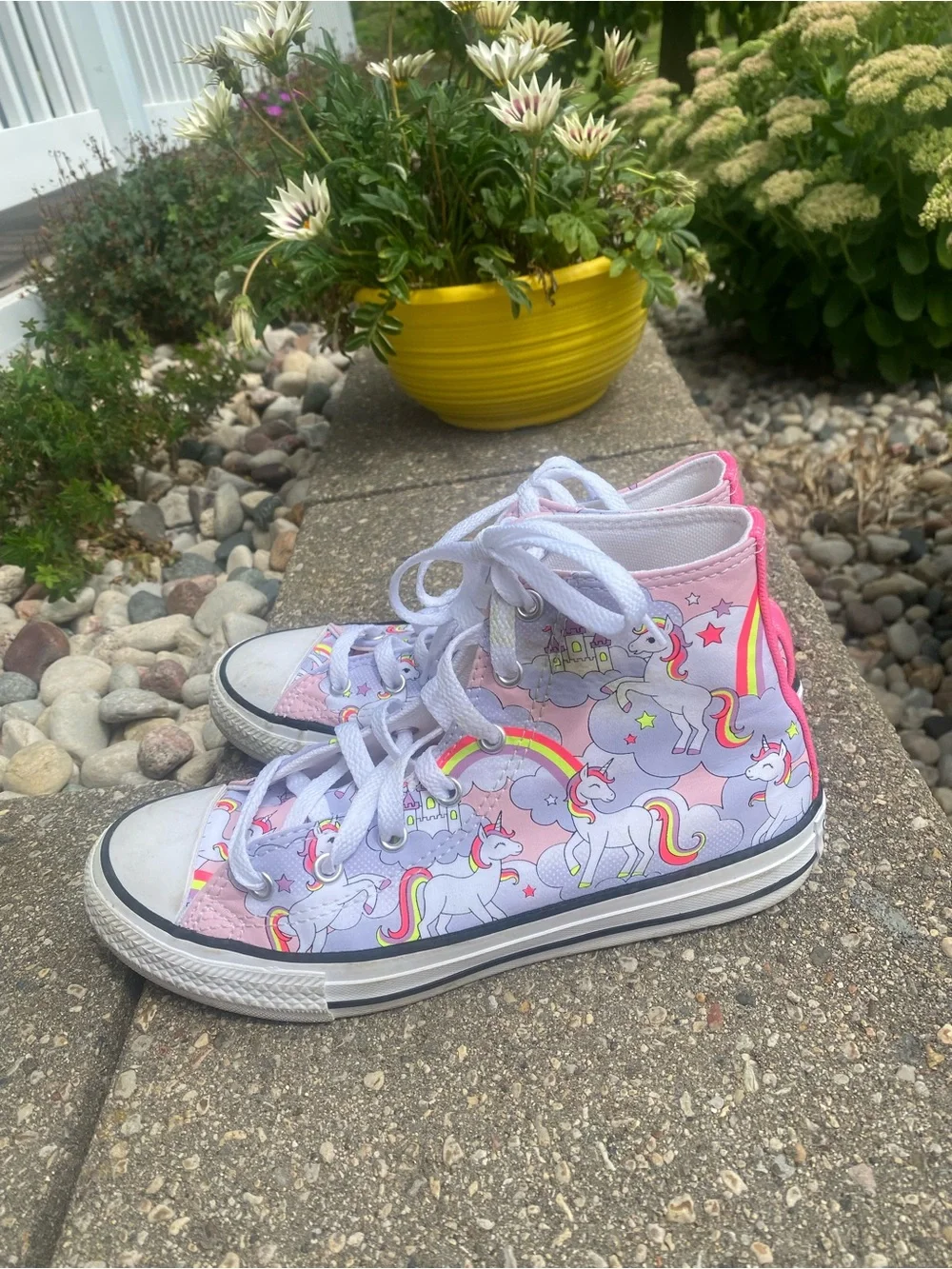 Converse Kids Pink Rainbow Unicorn High-Top Sneakers